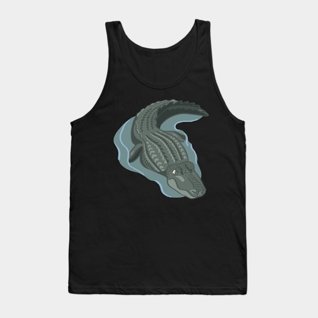 Aquatic Crocodile Tank Top by danyellysdoodles